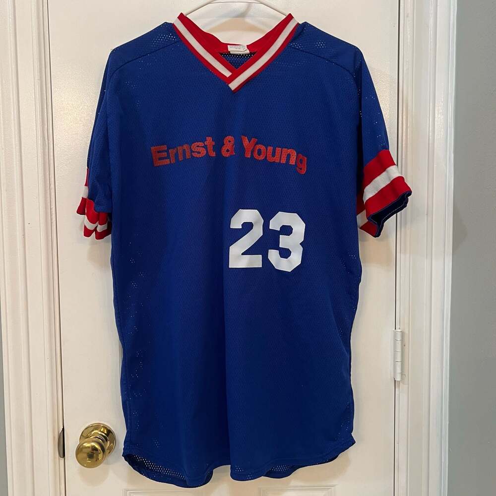 Vintage Empire Sporting Goods Ernst & Young Mesh Jersey Number 23
